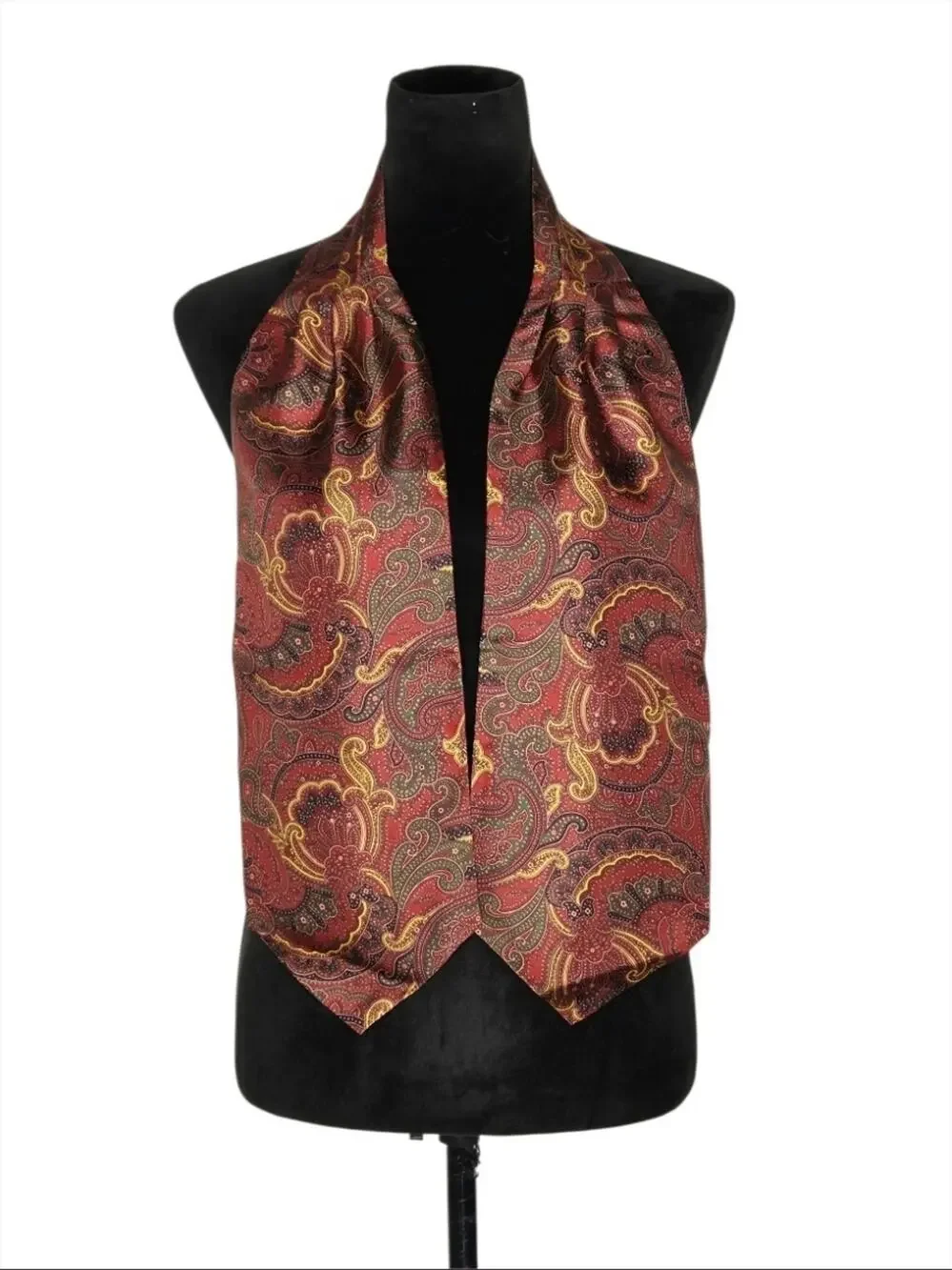 VTG Sole e Mare 100% Silk Ascot Tie Made In Italy Paisley Cravat Formal
